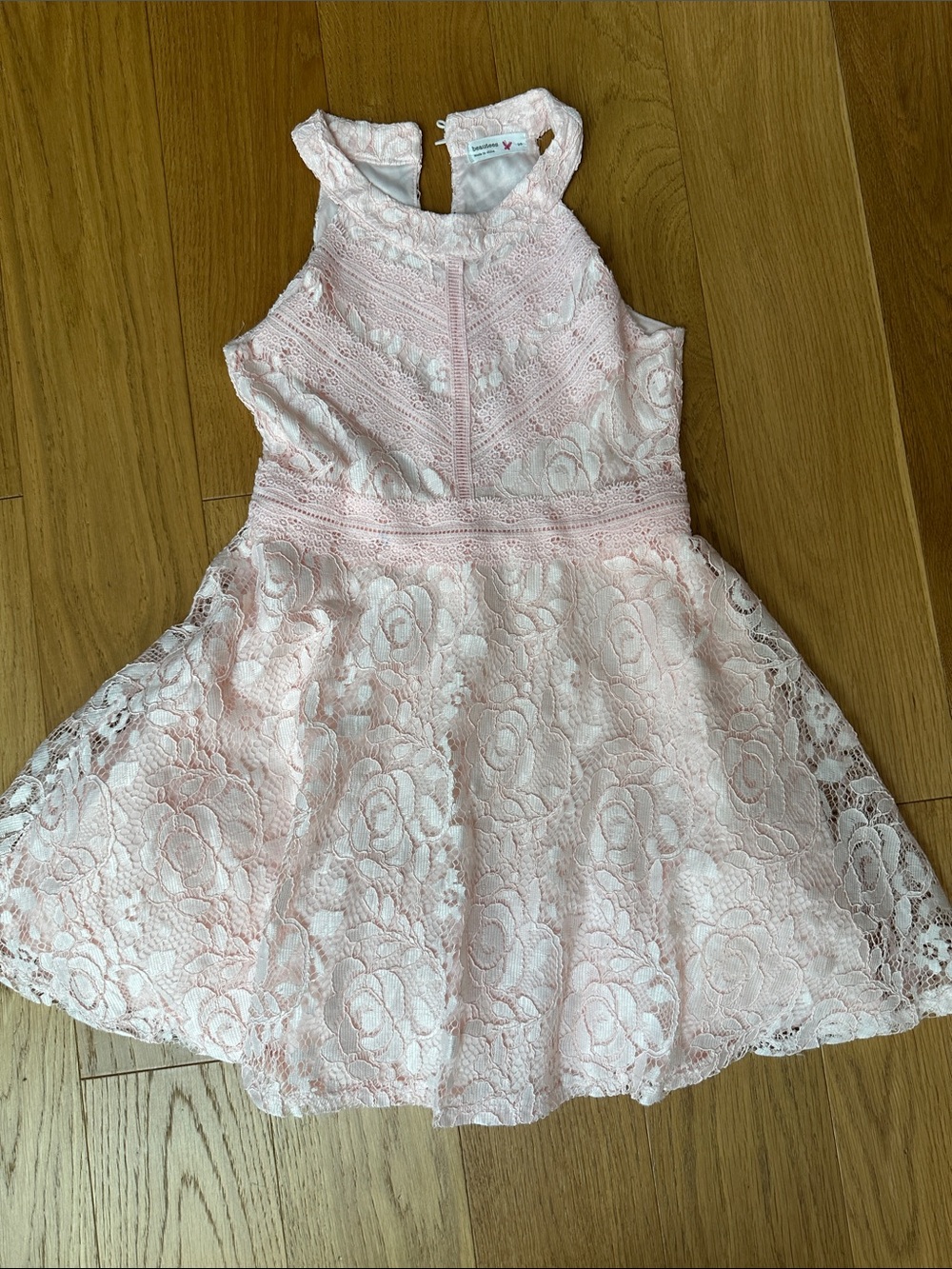 Girls' Pale Pink Lace Dress